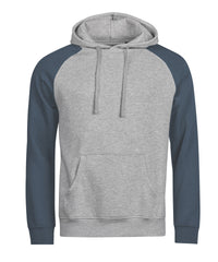 Tee Jays UNLABELED Two-tone Hooded Sweatshirt - Heather Grey/Ink