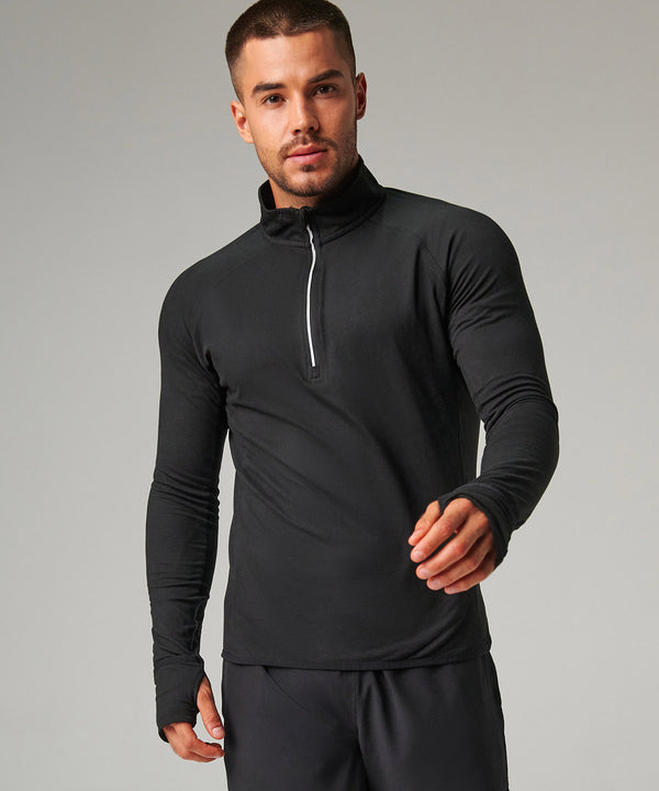 Tombo Long-sleeved ¼ Zip Top - Black