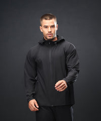 Tombo Technical Zip-through Hoodie - Black