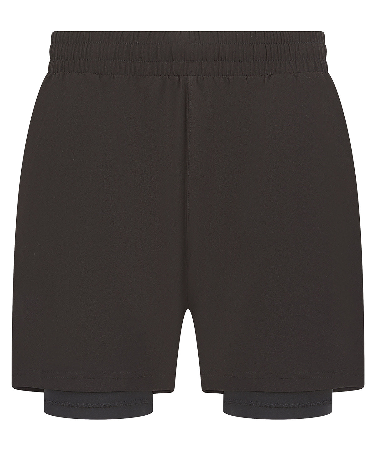 Tombo Double-layer Sports Shorts - Black/Black