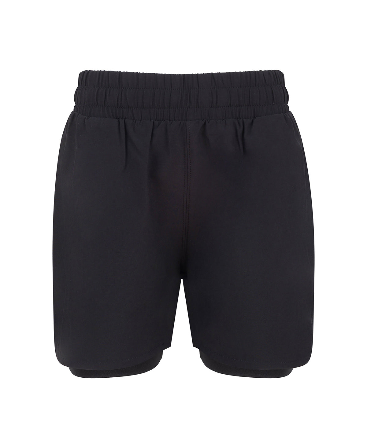 Tombo Kids Double-layer Sports Shorts - Black