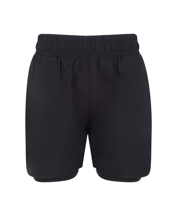 Tombo Kids Double-layer Sports Shorts - Black