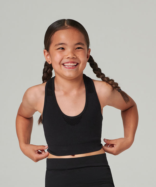 Tombo Kids Seamless Crop Top - Black