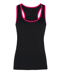 Women's TriDri® Panelled Fitness Vest - Black/Lightning Green