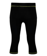 Women's TriDri® Capri Fitness Leggings - Black/Lightning Green