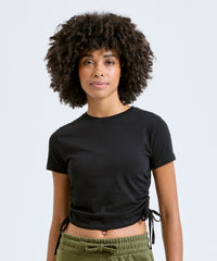 Women's TriDri® Ruched Crop Top - Black