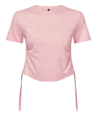 Women's TriDri® Ruched Crop Top - Light Pink