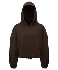 Women's TriDri® Cropped Oversize Hoodie - Chocolate