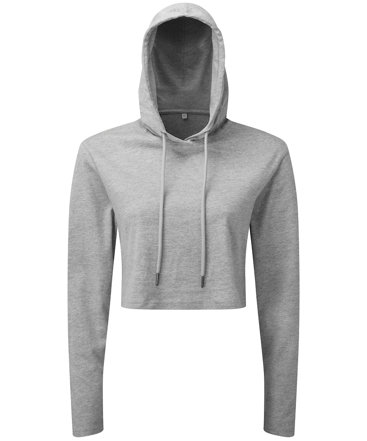 Women's TriDri® Cropped Hooded Long Sleeve T-shirt - Heather Grey