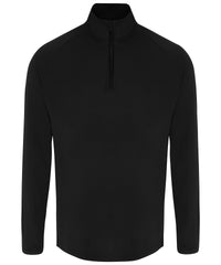Men's TriDri® Long Sleeve Performance ¼ Zip Top - Black/Black