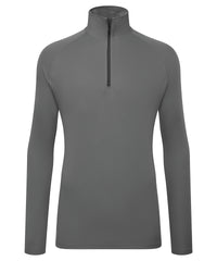 Men's TriDri® Long Sleeve Performance ¼ Zip Top - Charcoal/Black