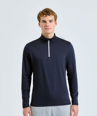 Men's TriDri® Recycled Long Sleeve Brushed Back ¼ Zip - Black/Black