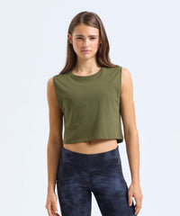 Women's TriDri® Organic Crop Tank - Black