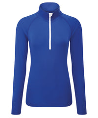 Women's TriDri® Long Sleeve Performance ¼ Zip - Royal/White