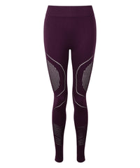 Women's TriDri® Seamless '3D Fit' Multi-sport Reveal Leggings - Mulberry