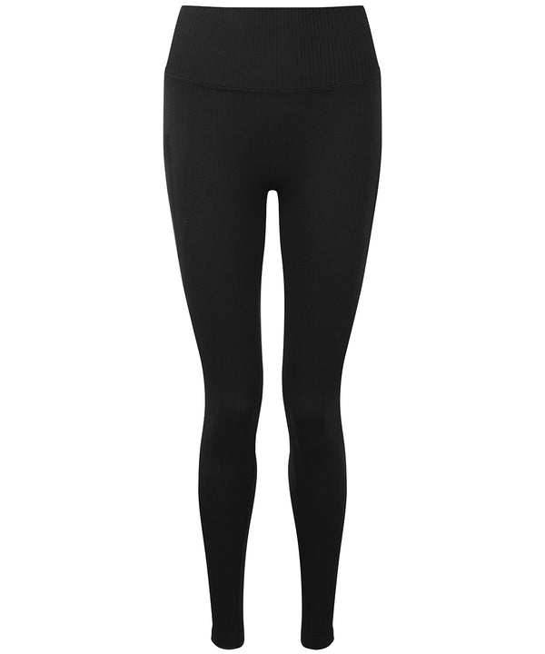 Women's TriDri® Ribbed Seamless Multi-sport Leggings - Black