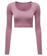 Women's TriDri® Ribbed Seamless 3D Fit" Crop Top" - Mauve