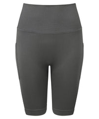 Women's TriDri® Ribbed Seamless 3D Fit" Cycle Shorts" - Charcoal