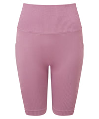 Women's TriDri® Ribbed Seamless 3D Fit" Cycle Shorts" - Mauve