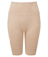 Women's TriDri® Ribbed Seamless 3D Fit" Cycle Shorts" - Nude Melange