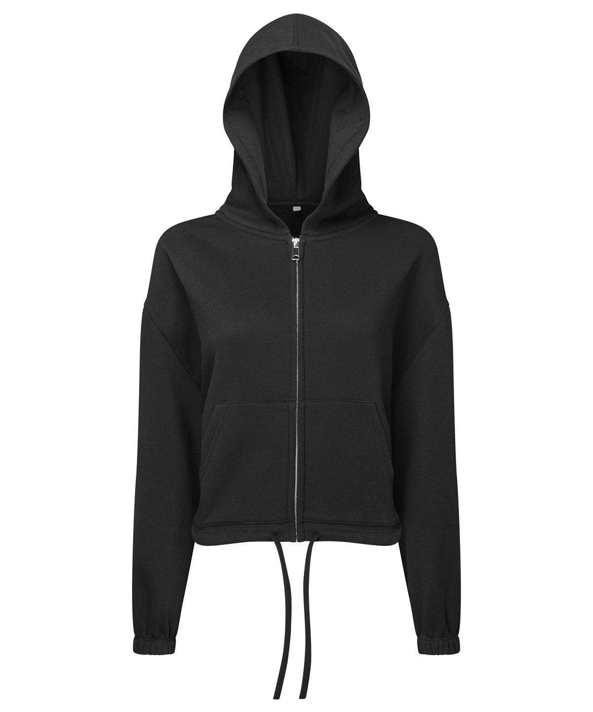 Women's TriDri® Recycled Cropped Oversize Full-zip Hoodie - Black