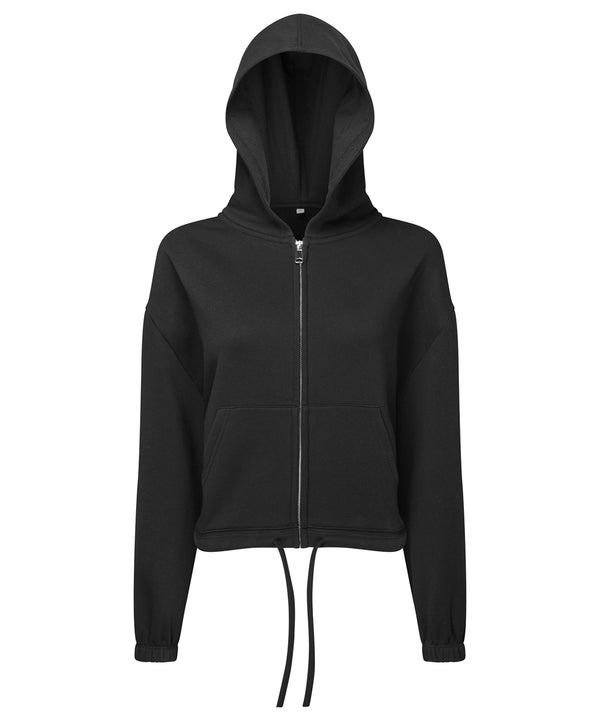 Women's TriDri® Recycled Cropped Oversize Full-zip Hoodie - Black