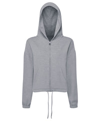Women's TriDri® Recycled Cropped Oversize Full-zip Hoodie - Heather Grey