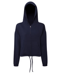 Women's TriDri® Recycled Cropped Oversize Full-zip Hoodie - Navy