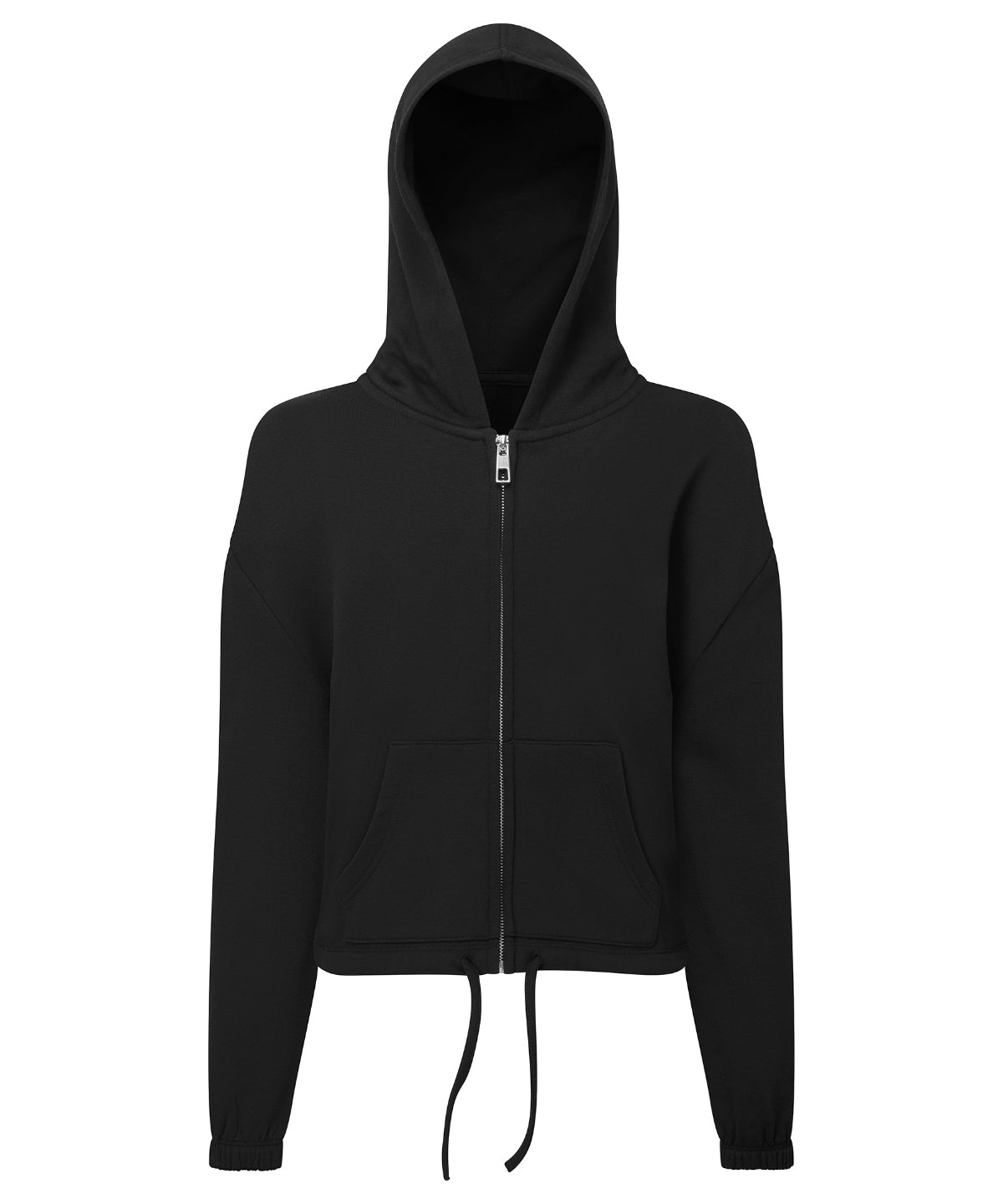 Kids TriDri® Recycled Cropped Oversize Full-zip Hoodie - Black