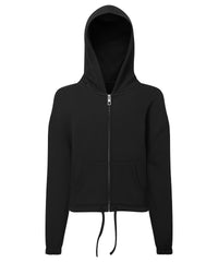 Kids TriDri® Recycled Cropped Oversize Full-zip Hoodie - Black
