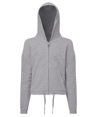 Kids TriDri® Recycled Cropped Oversize Full-zip Hoodie - Heather Grey