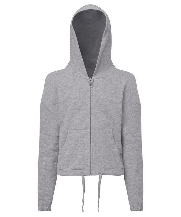Kids TriDri® Recycled Cropped Oversize Full-zip Hoodie - Heather Grey