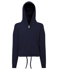 Kids TriDri® Recycled Cropped Oversize Full-zip Hoodie - Navy
