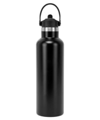 Tridri® Vacuum Sports Water Bottle with Flip Up Straw - Black