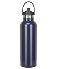 Tridri® Vacuum Sports Water Bottle with Flip Up Straw - Navy