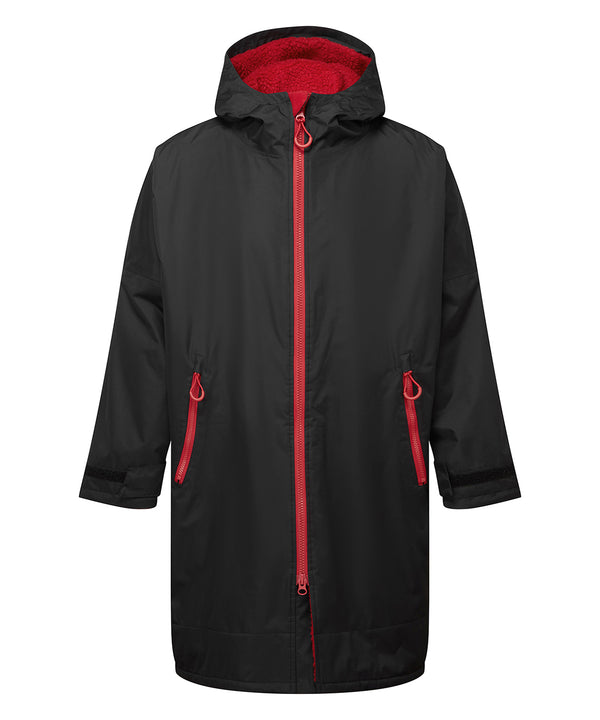 Tridri® Recycled All-seasons Waterproof Changing Robe - Black/Fire Red