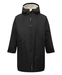 Kids TriDri® Recycled All-seasons Waterproof Changing Robe - Black/Natural