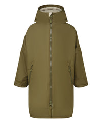 Kids TriDri® Recycled All-seasons Waterproof Changing Robe - Olive/Natural