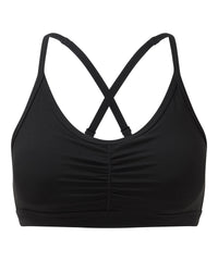 Tridri® Ruched Sports Bra (medium Impact) - Black