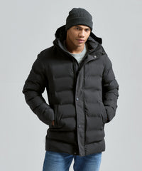 2786 Recycled Bonded Longline Padded Jacket - Black