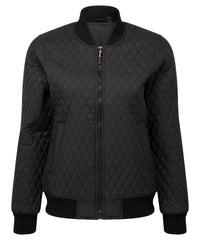 2786 Women's Quilted Flight Jacket - Black