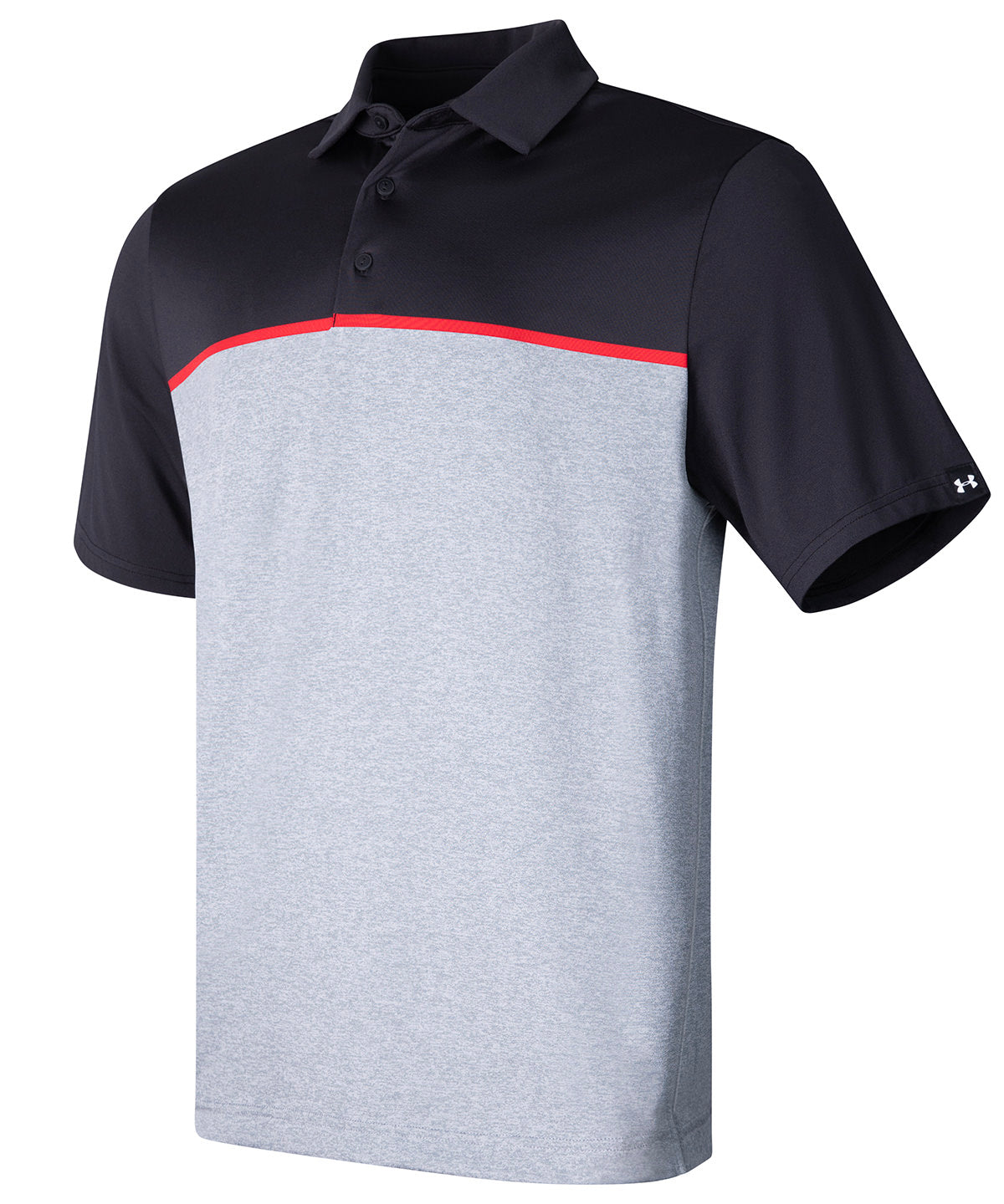 Underarmourgolf Ua Playoff 3.0 Stripe Polo Lb – Edge Lit - Black/Red/Black