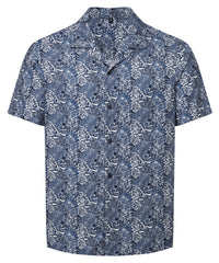 Wombat Men's Shirt - White/Navy Leaf