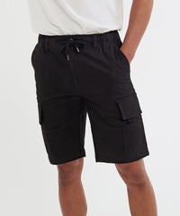 Wombat Men’s Drawstring Cargo Utility Shorts - Black