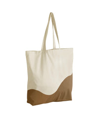 Westford Mill Organic Cotton Wave Print Maxi Tote - Natural/Caramel