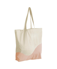 Westford Mill Organic Cotton Wave Print Maxi Tote - Natural/Peach