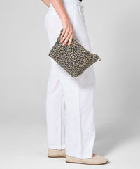 Westford Mill Leopard Print Canvas Accessory Bag - Vintage Leopard Print