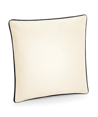 Westford Mill Fairtrade Cotton Piped Cushion Cover - Natural/Black