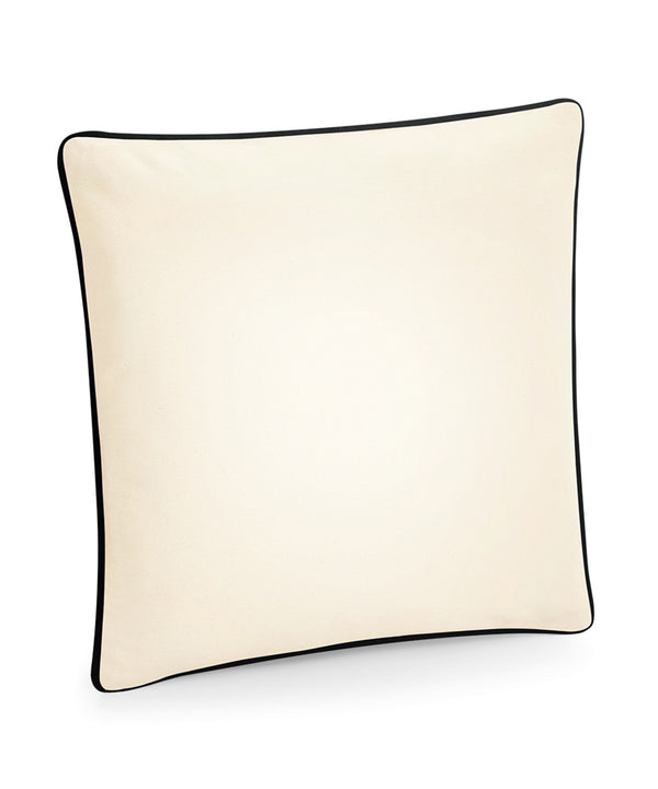 Westford Mill Fairtrade Cotton Piped Cushion Cover - Natural/Black
