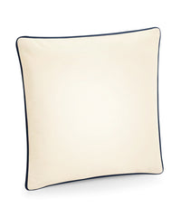 Westford Mill Fairtrade Cotton Piped Cushion Cover - Natural/French Navy